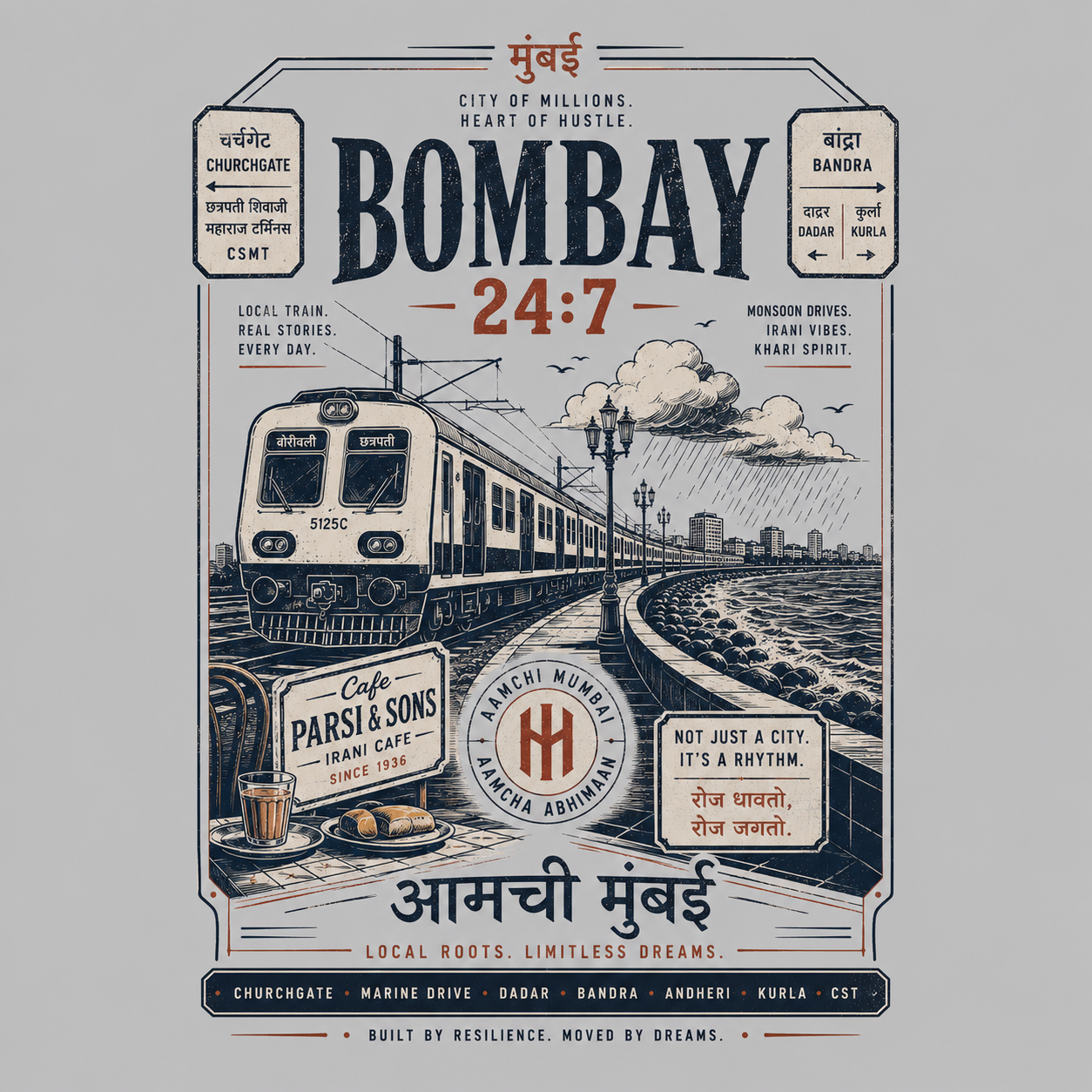 Bombay 24:7 — Aamchi Mumbai Graphic Tee | Unisex Fit