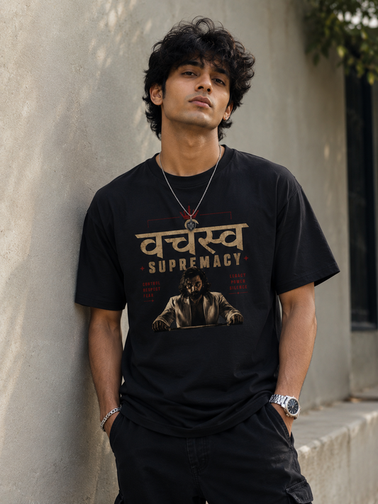 Varchasva Supremacy Men’s Classic Crew Neck T-Shirt | Animal Inspired Hindi Graphic Streetwear